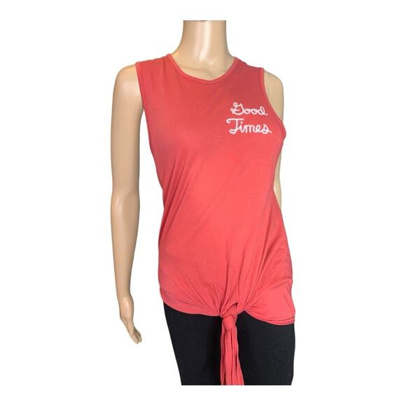 JUNK FOOD DISNEY Women’s Size XS Good Times Red Tie Front T Shirt Embroidered - Picture 12 of 15